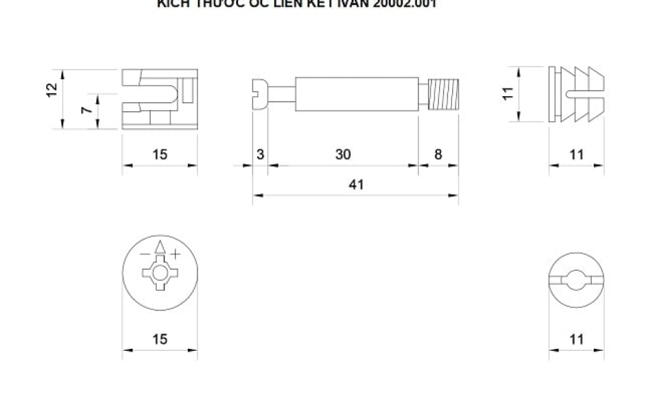 Ốc Cam Liên Kết Gỗ Ivan 20002.001